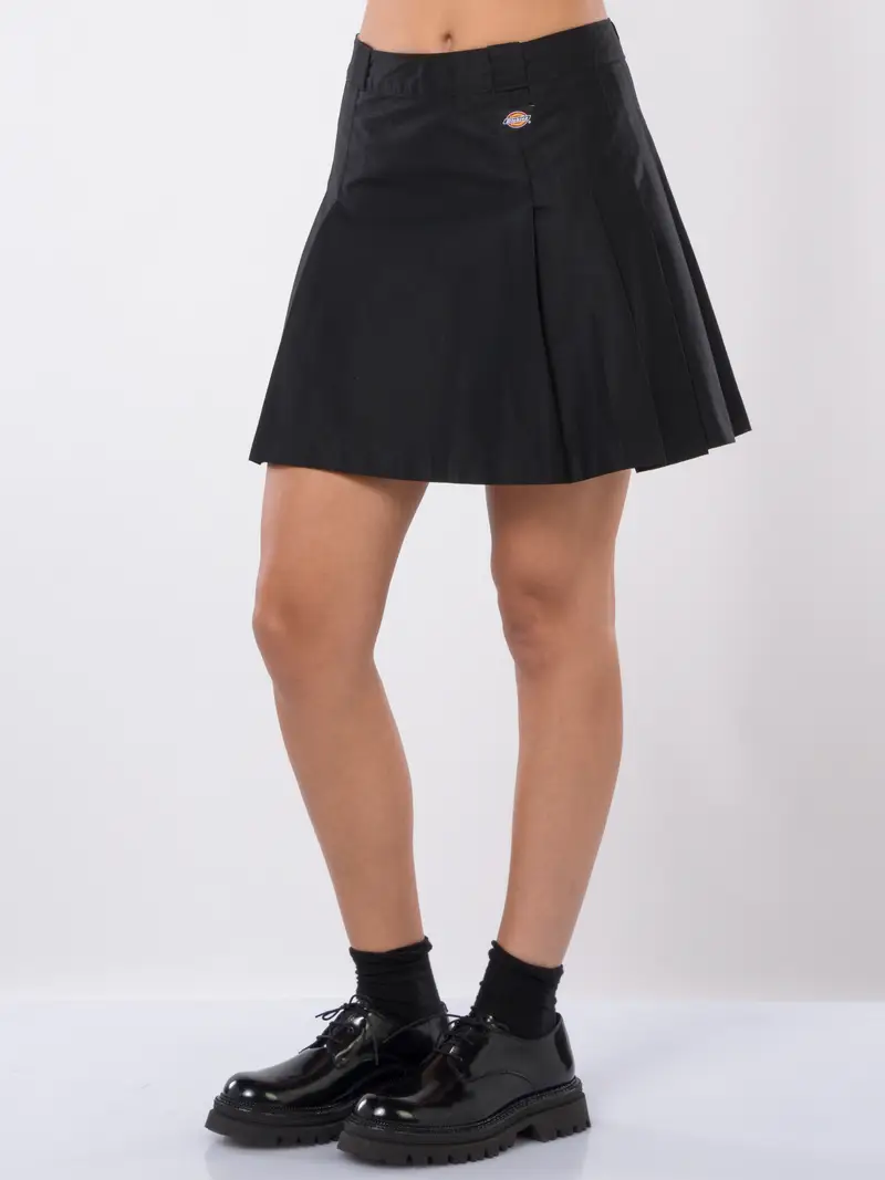 gonna corta da donna Dickies Elizaville a pieghe NERO