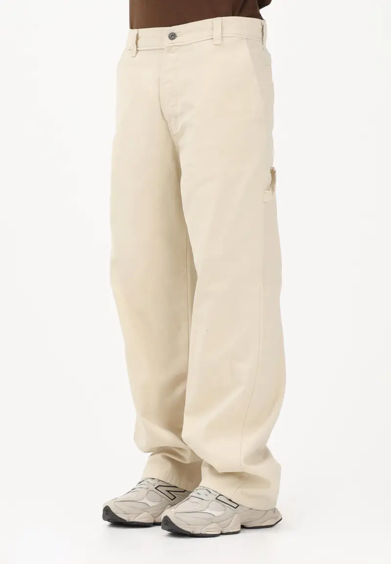 Jeans cargo Carpenter crema da uomo