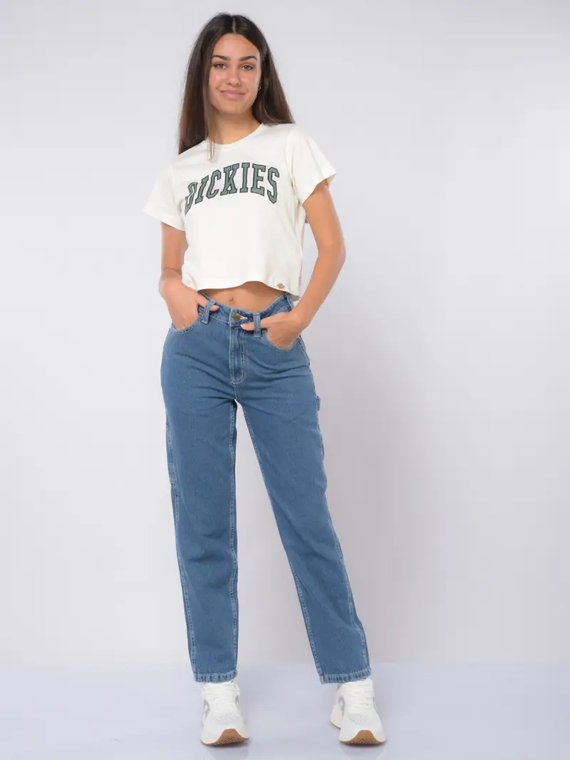 jeans da donna Dickies cinque tasche lavaggio medio Blu miniatura 2