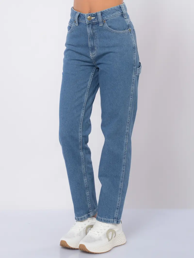 jeans da donna Dickies cinque tasche lavaggio medio Blu