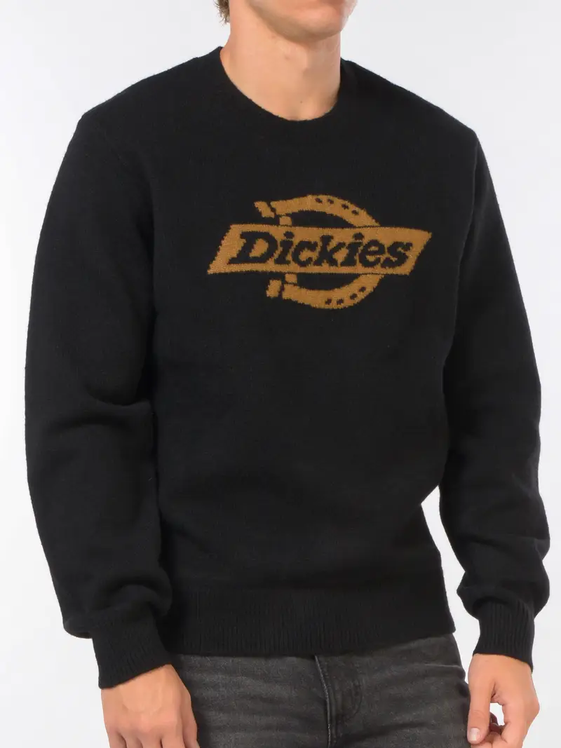 maglia da uomo Dickies girocollo maxi logo NERO