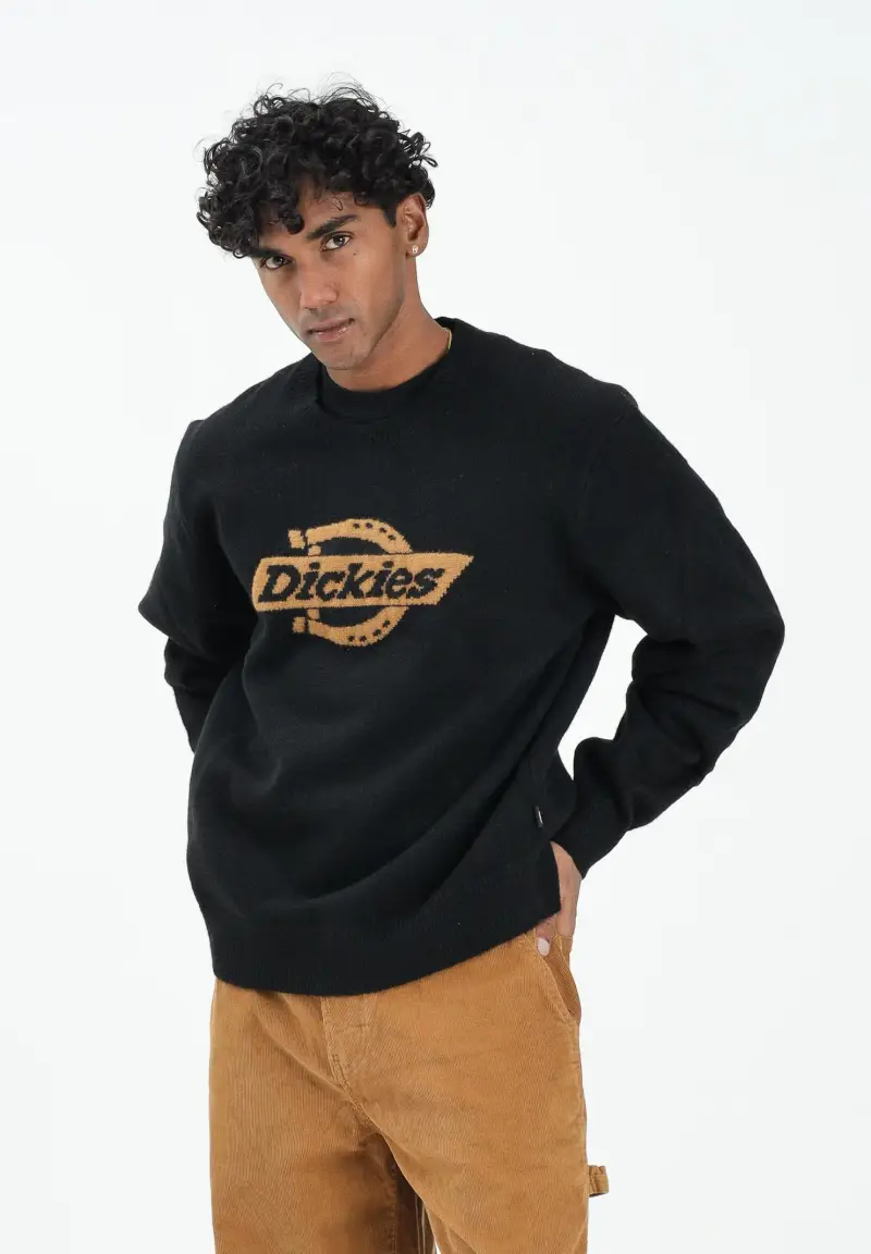 Maglione girocollo Ruston nero da uomo miniatura 2