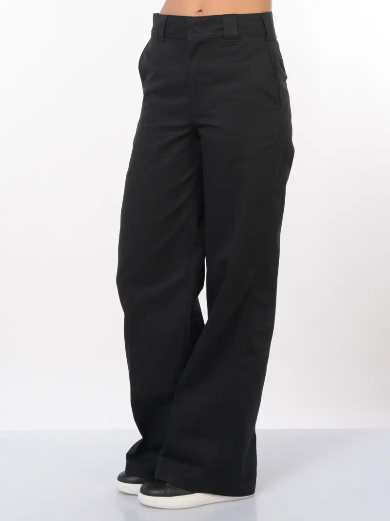 pantalone da donna Dickies chino wide leg NERO