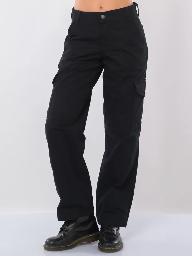 pantalone da donna Dickies Duck Canvas Cargo in cotone NERO