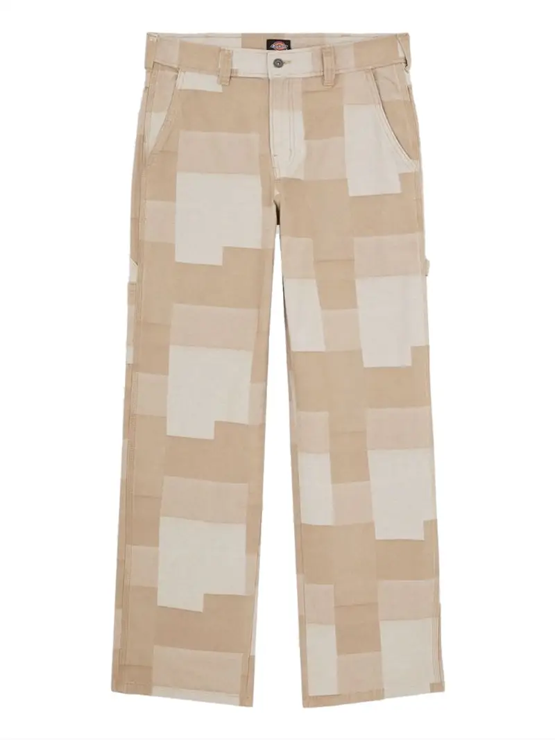 pantalone straight dickies jacquard da uomo - beige