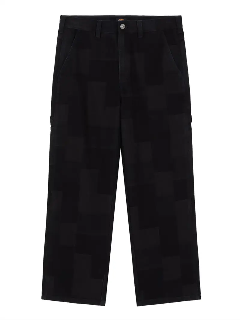 pantalone straight dickies jacquard da uomo - nero