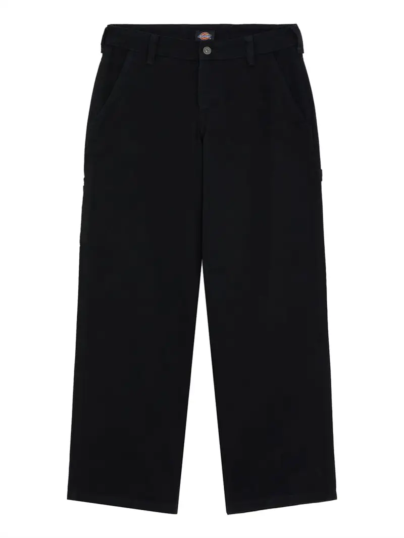 pantalone straight dickies lightweight canvas da donna - nero