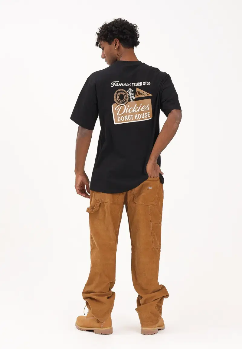 pantaloni corduroy carpenter marrone in velluto da uomo a coste dalla vestibilità larga e dal taglio a gamba larga miniatura 2