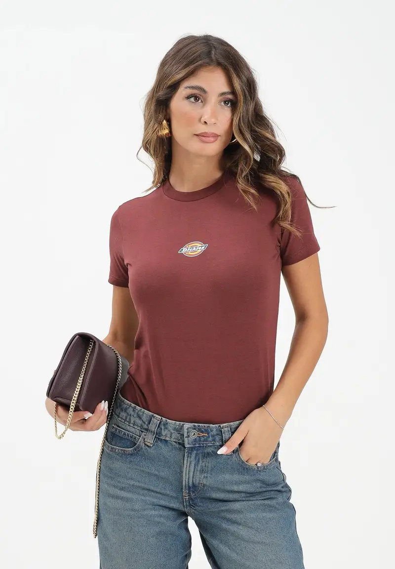 Dickies T-shirt Donna Bordeaux 3045186 miniatura 2
