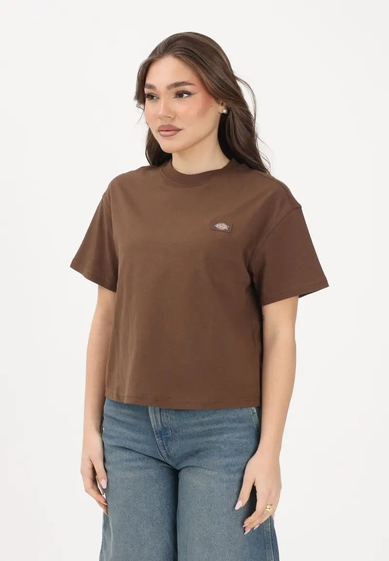 T-shirt a manica corta Oakport marrone da donna