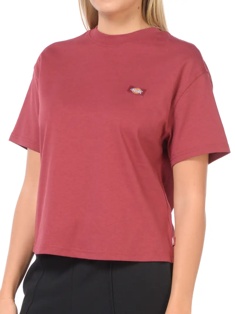 t Shirt da donna Dickies manica corta con logo Rosso