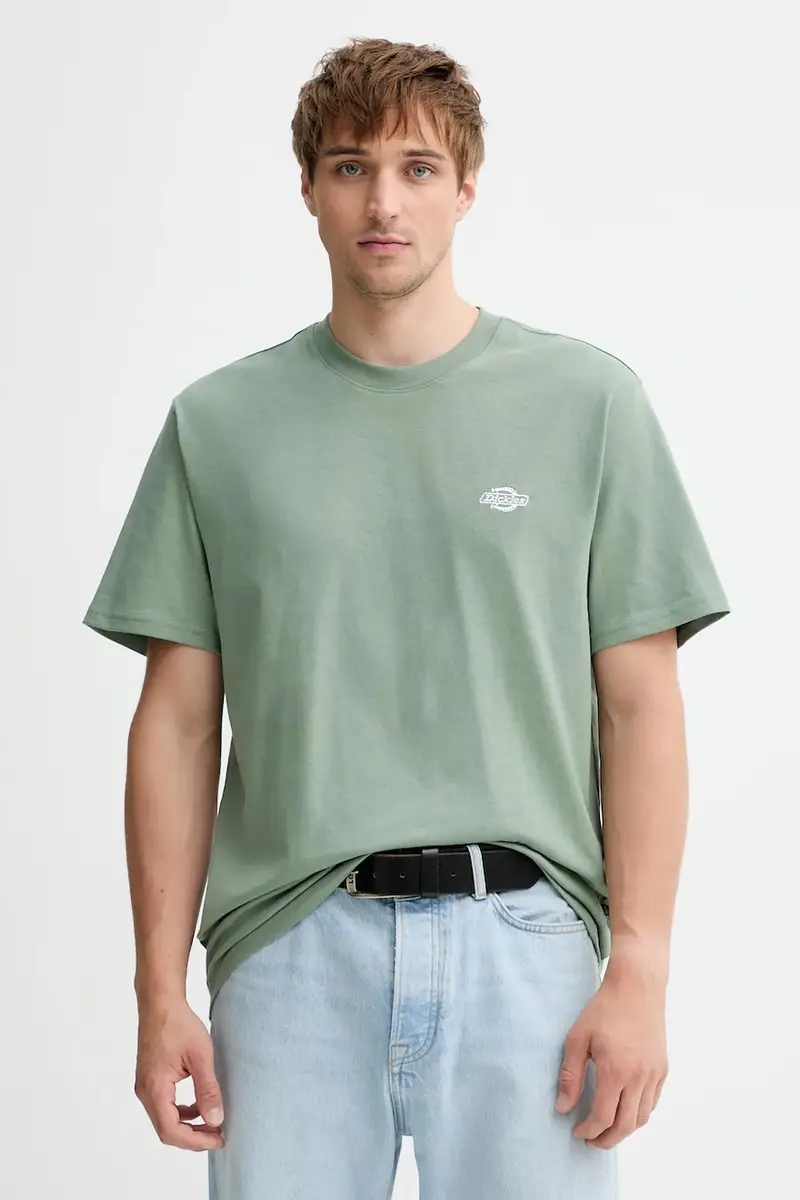 t-shirt in cotone colore nero con applicazione Verde