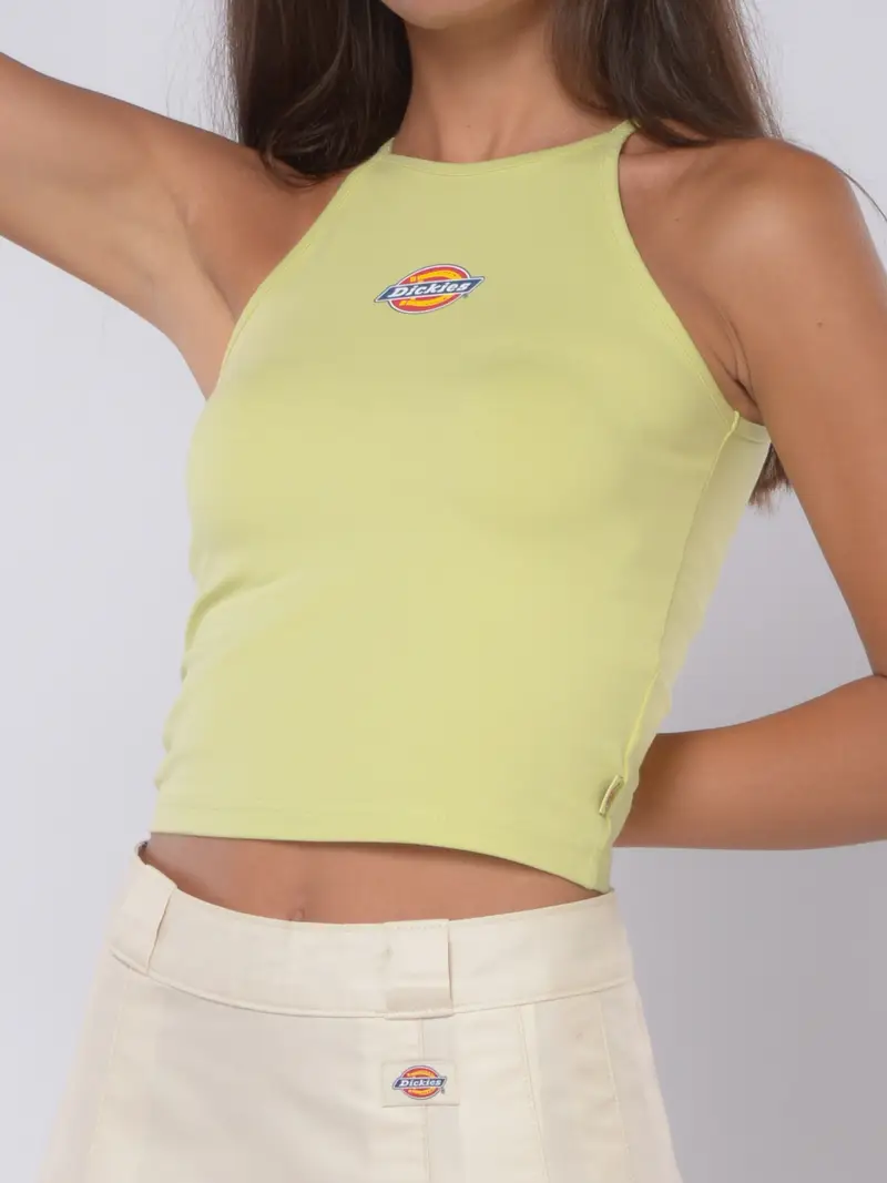 top da donna Dickies in cotone con logo Verde