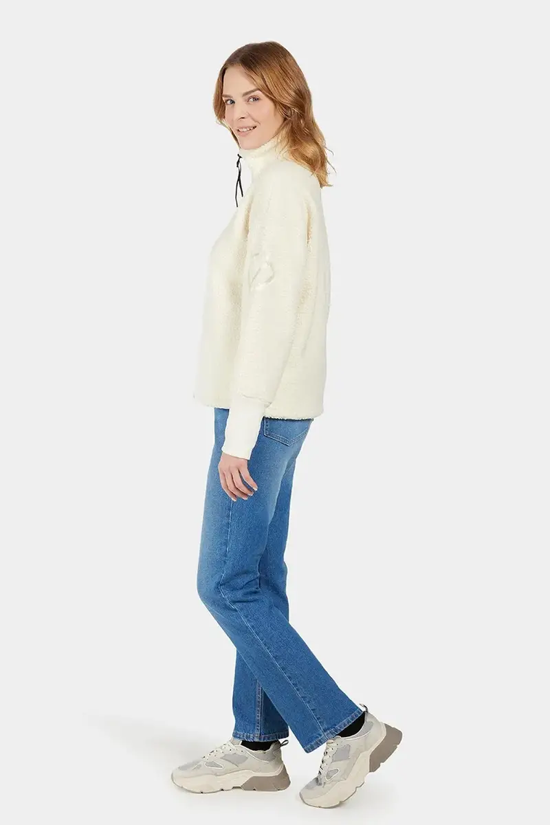 felpa MELLA donna colore nero 505446 Beige miniatura 3