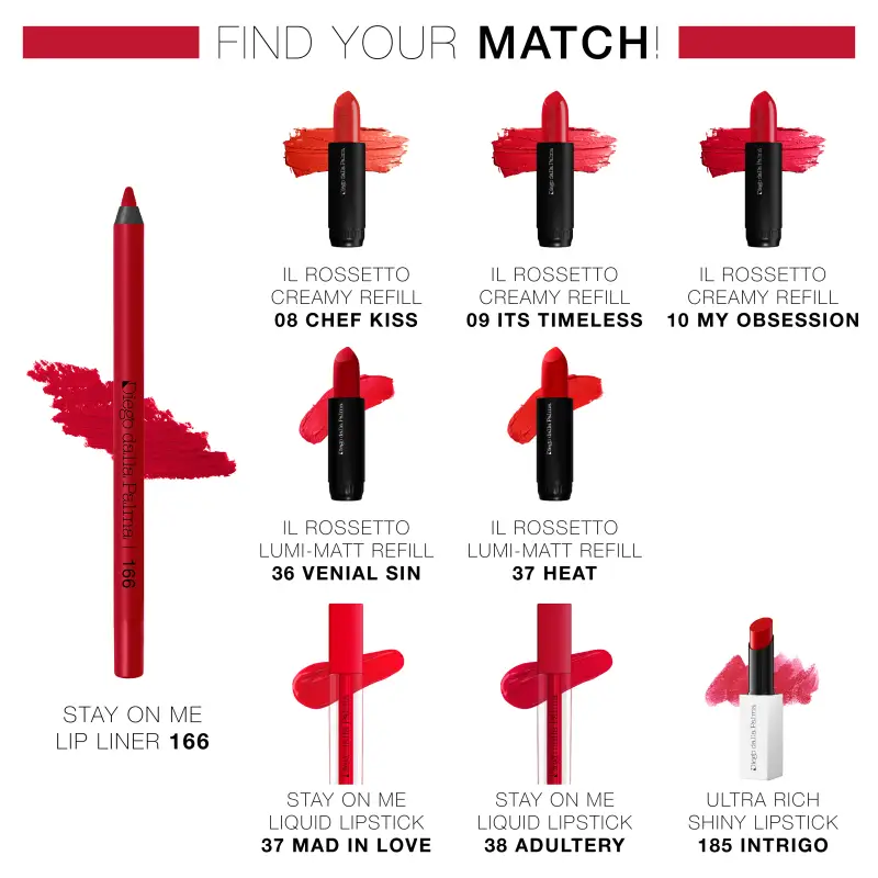 Labbra Stay On Me Lip Liner 166 Rosso - Matita labbra miniatura 3