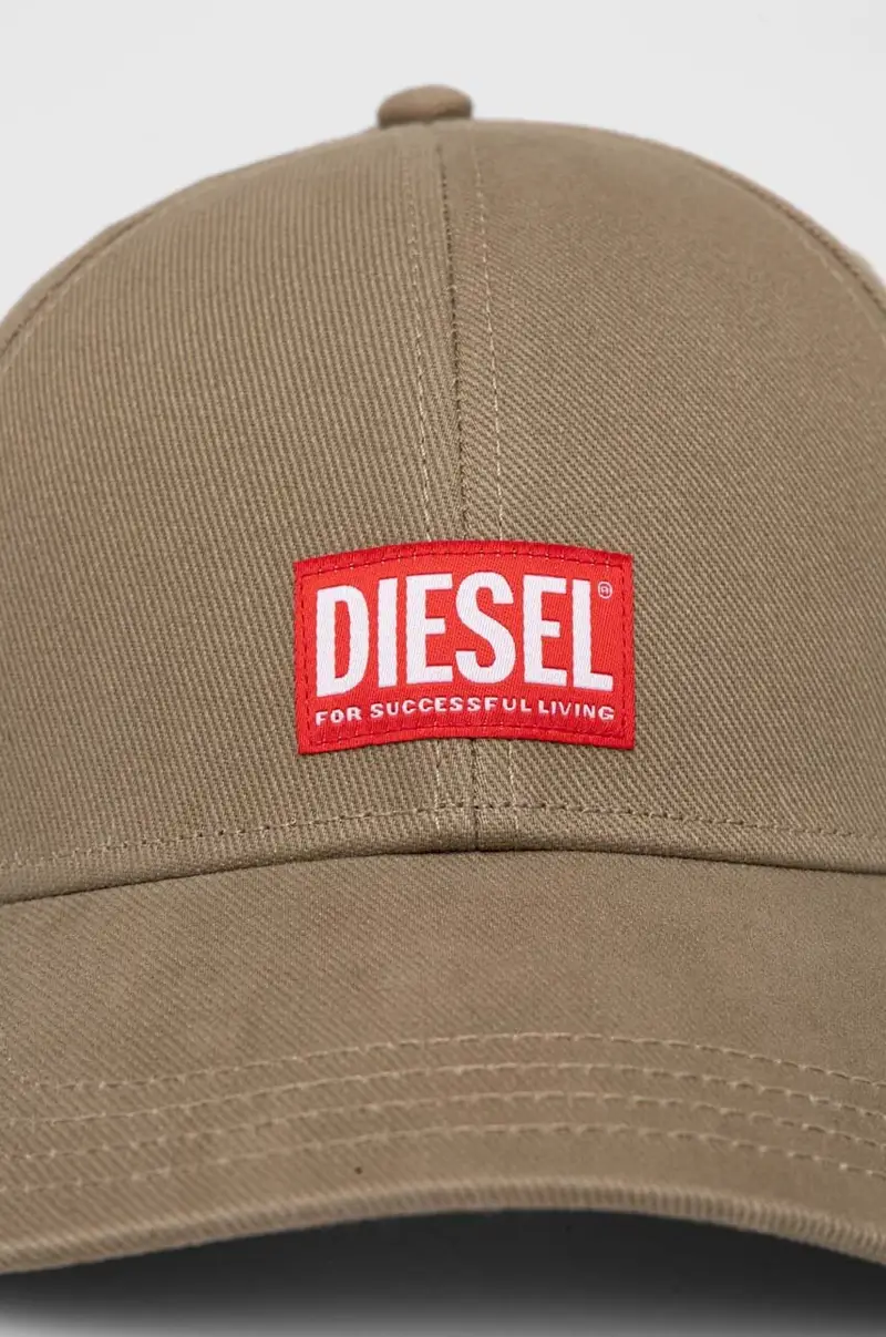 berretto da baseball in cotone colore beige con applicazione Verde miniatura 2