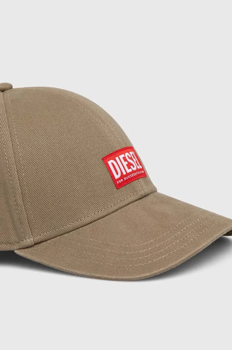 berretto da baseball in cotone colore beige con applicazione Verde miniatura 3