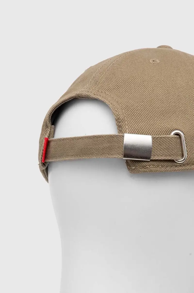 berretto da baseball in cotone colore beige con applicazione Verde miniatura 4