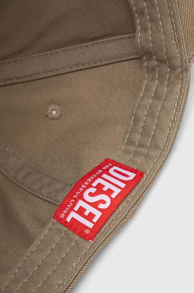 berretto da baseball in cotone colore beige con applicazione Verde miniatura 5