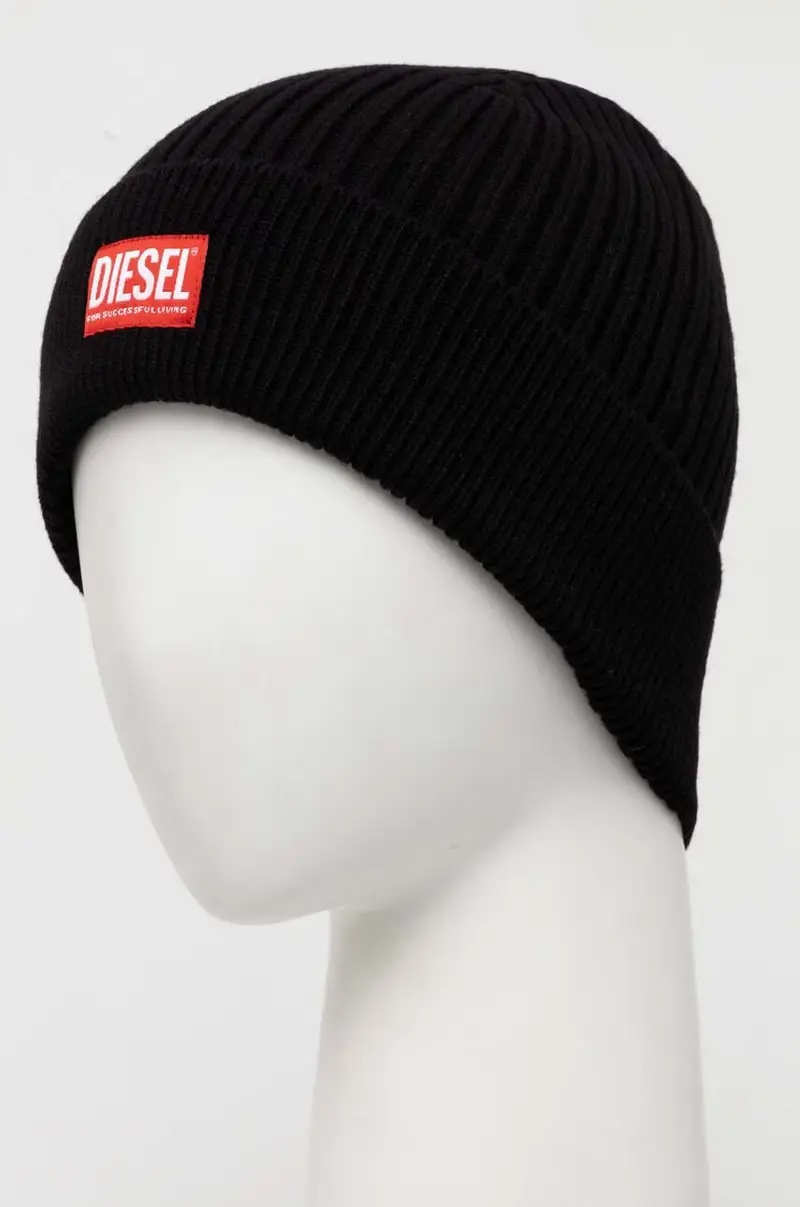 berretto in lana colore nero miniatura 2