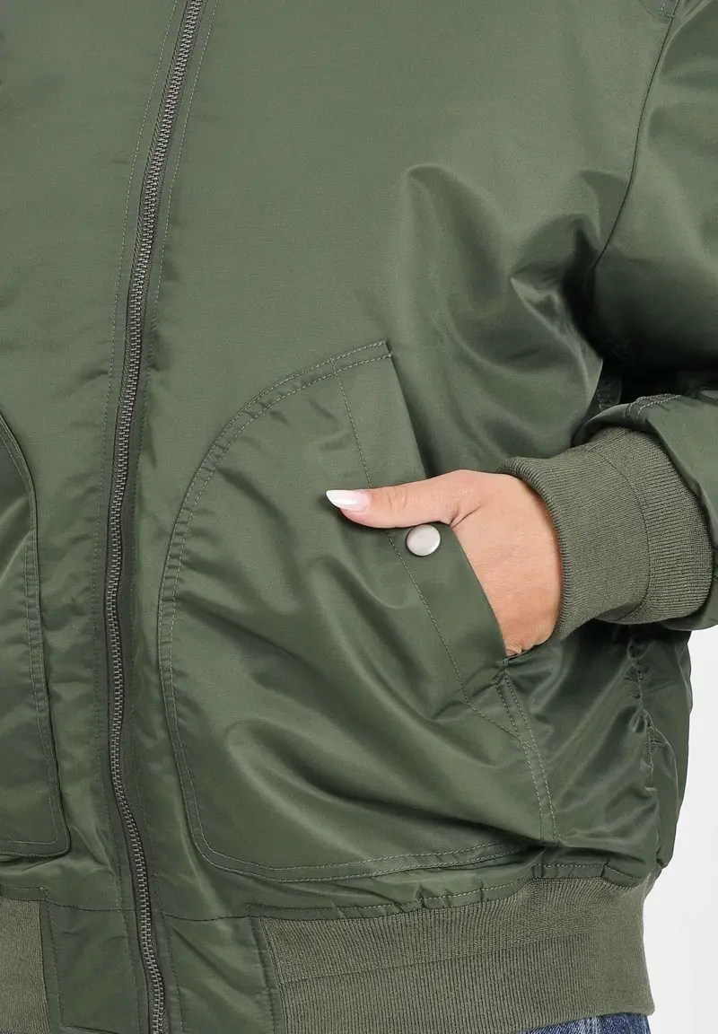 DIESEL Bomber verde militare per donna, ragazzi e bambini con maxi logo Oval Diesel miniatura 2