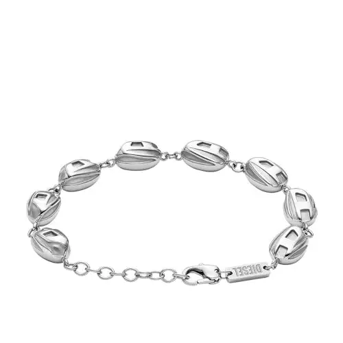 Diesel Bracciale con perline da uomo in acciaio, DX1483040 miniatura 2