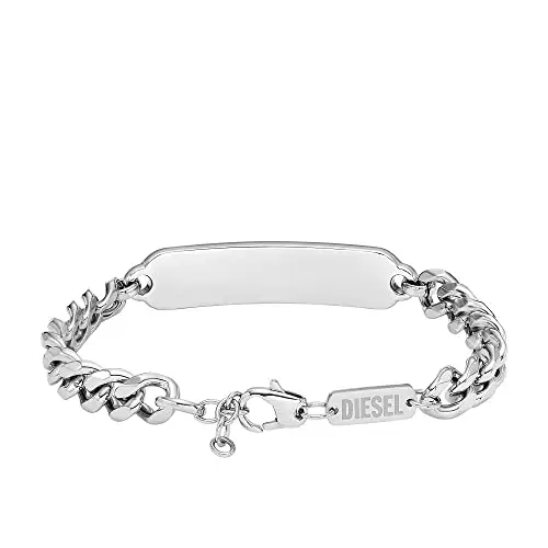 Diesel - Bracciale con piastrina da uomo in acciaio, DX1405040 miniatura 2