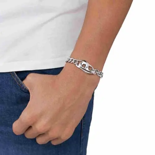 Diesel Bracciale in acciaio inox tono argento, DX1413040, Eine Grösse, Acciaio inossidabile, Nessuna pietra preziosa miniatura 2