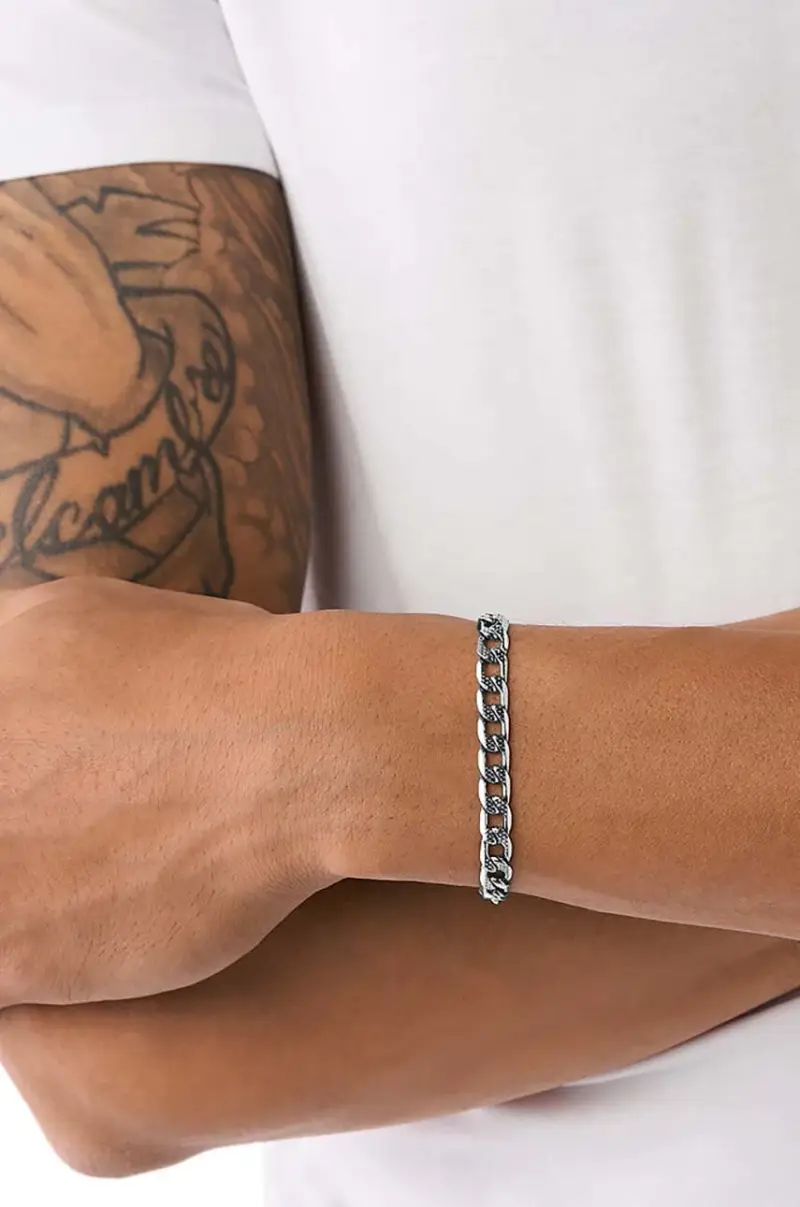 braccialetto uomo Argento miniatura 3