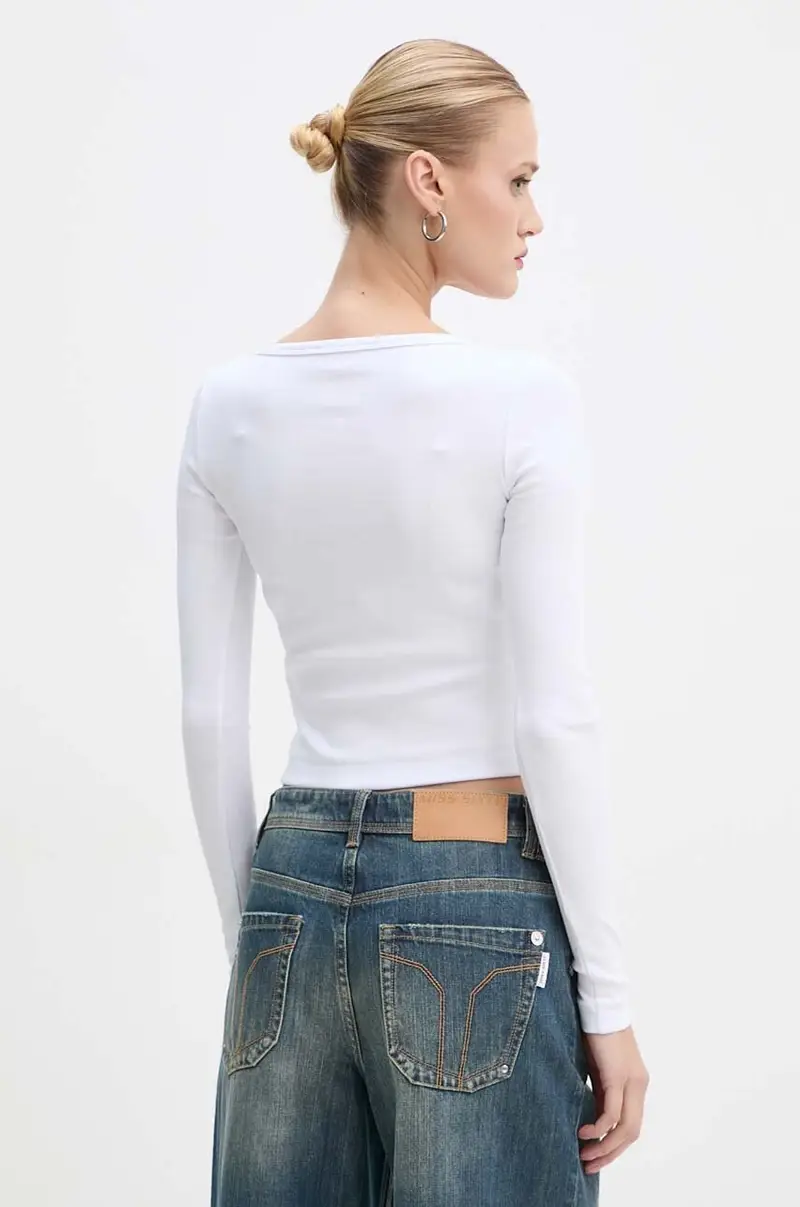 camicia a maniche lunghe donna colore bianco miniatura 3