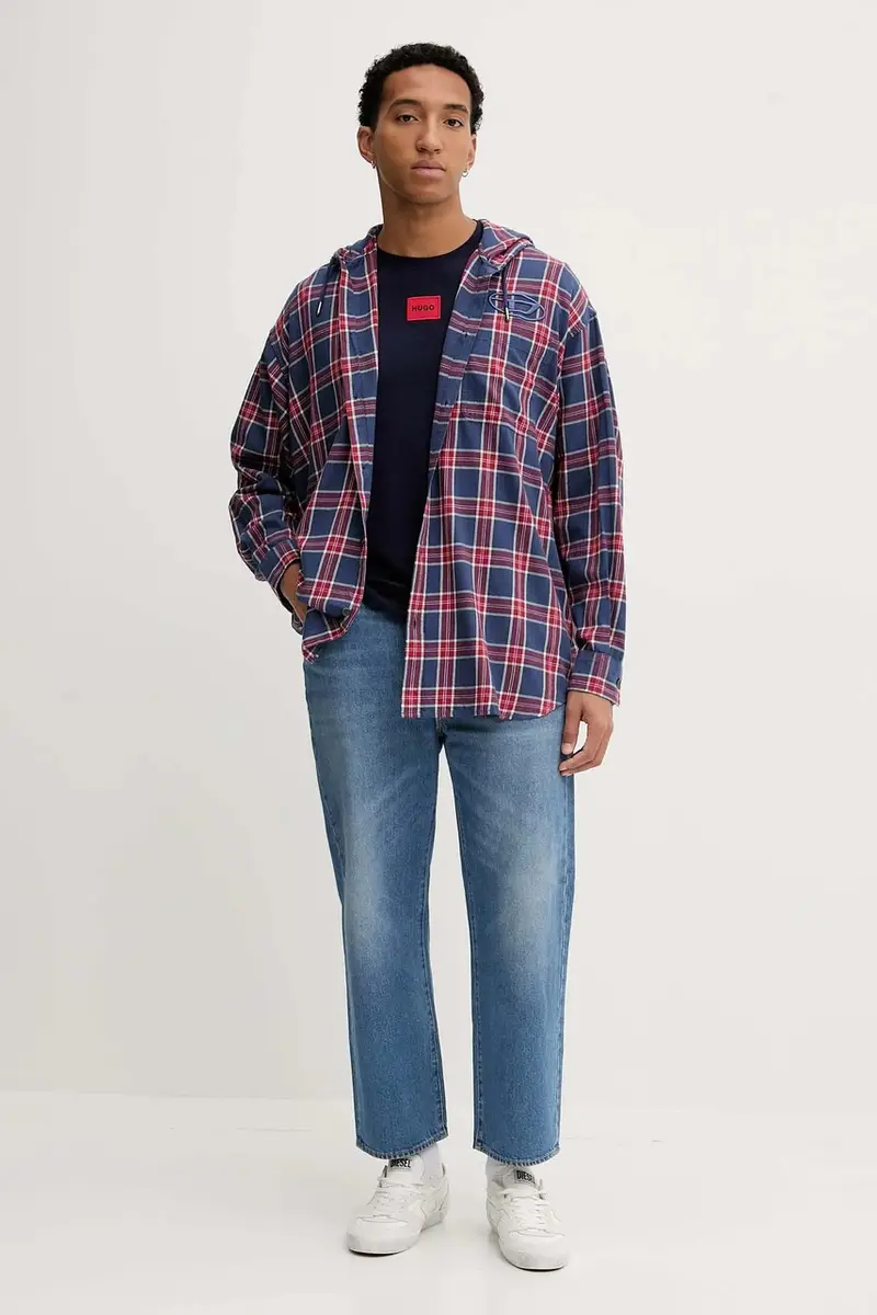 camicia in cotone S-DEWNY-HOOD-AJFI uomo colore blu navy A19446.0AJFI miniatura 2