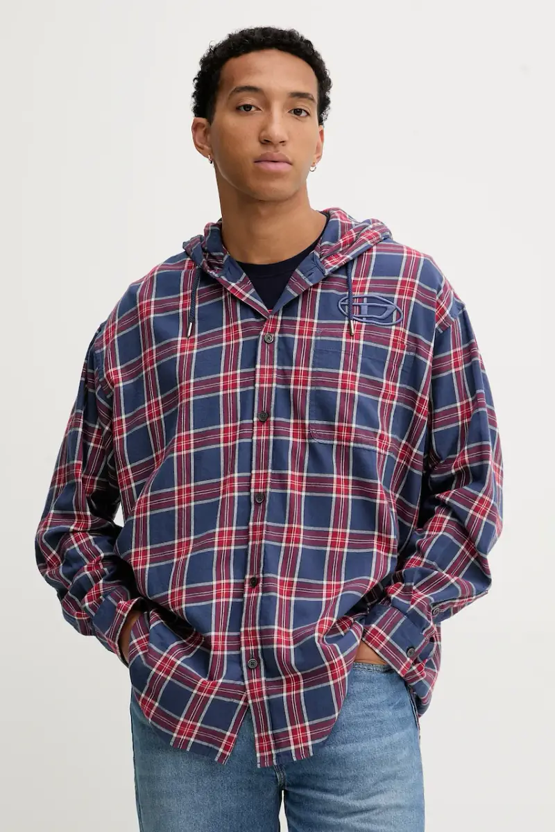 camicia in cotone S-DEWNY-HOOD-AJFI uomo colore blu navy A19446.0AJFI