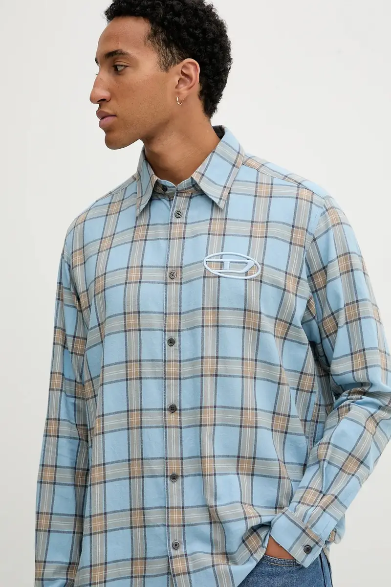 camicia in cotone S-SIMPLY-AJFI uomo colore blu A19445.0AJFI miniatura 4