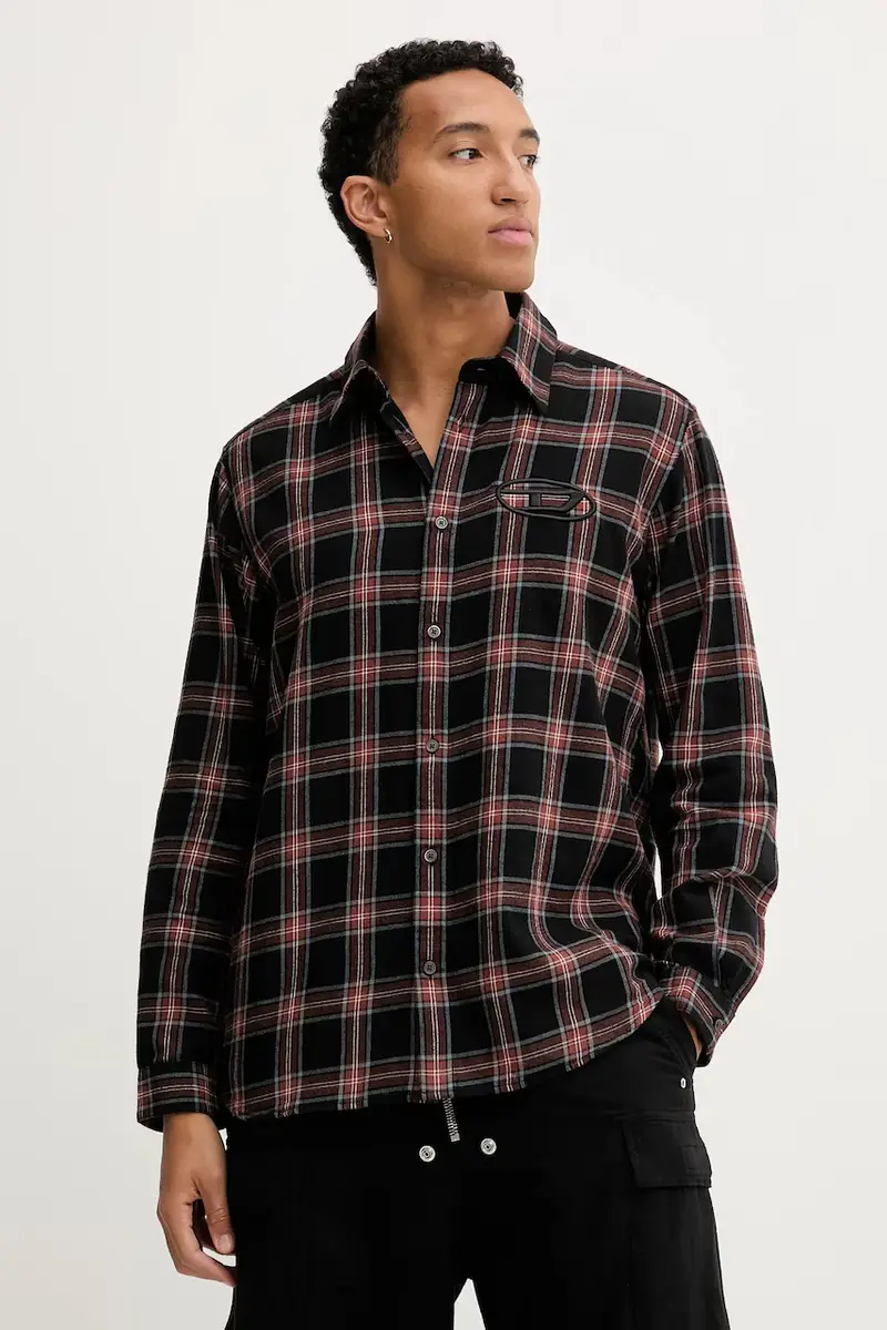 camicia in cotone S-SIMPLY-AJFI uomo colore nero A19445.0AJFI