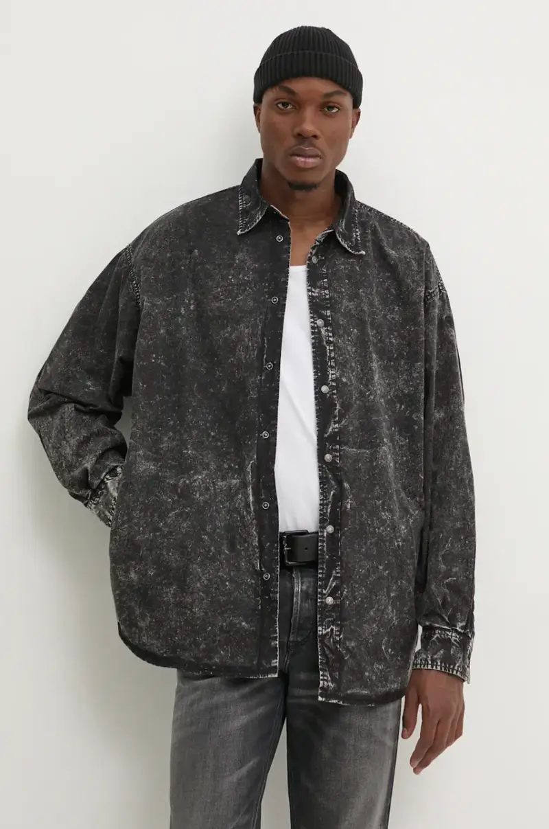 camicia in cotone S-VEKEN Nero