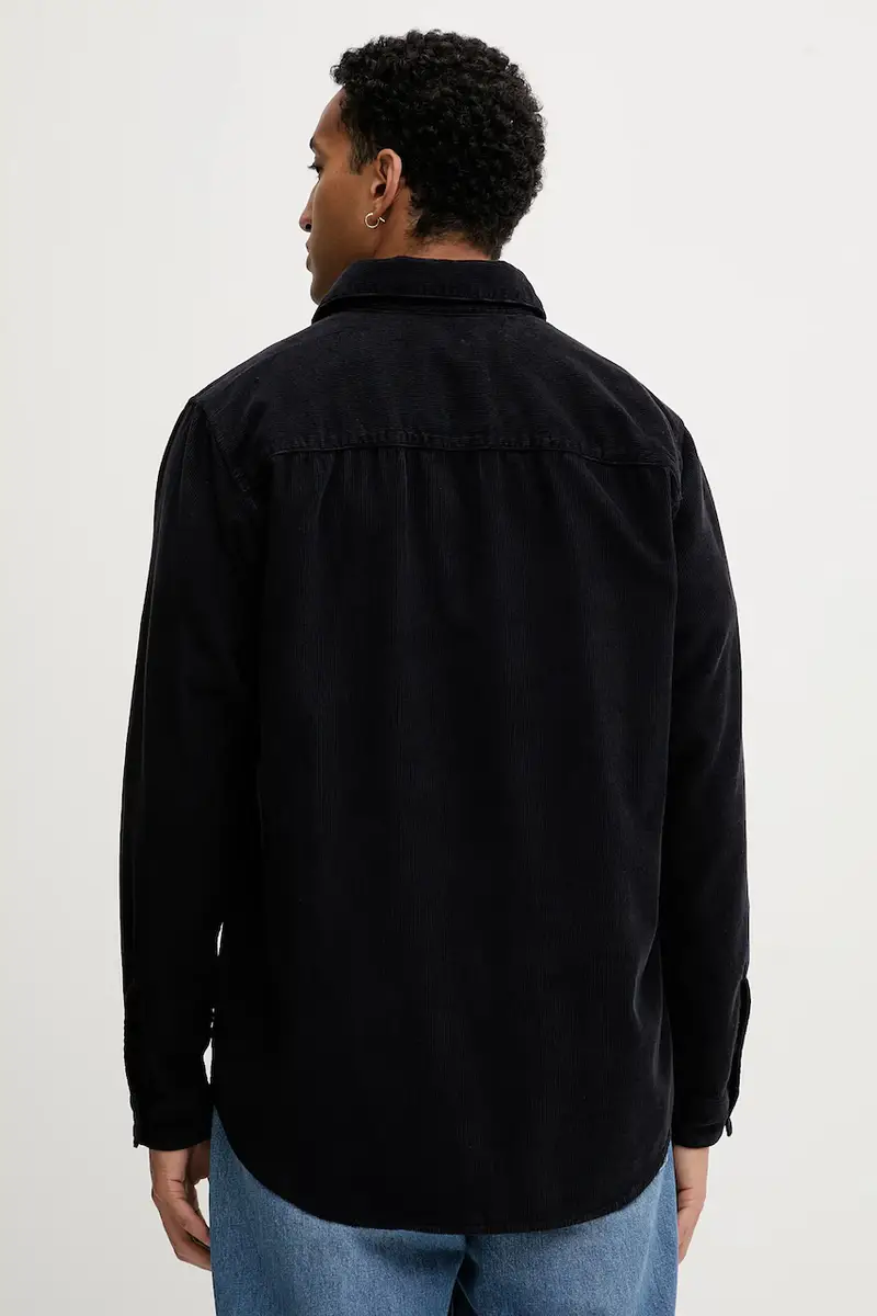 camicia in velluto a coste S-SIMPLY-AJFQ uomo colore blu navy A19384.0AJFQ miniatura 3