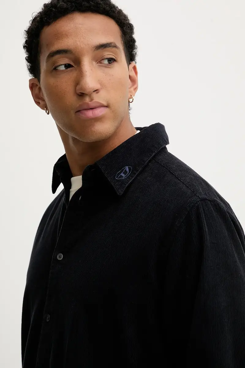 camicia in velluto a coste S-SIMPLY-AJFQ uomo colore blu navy A19384.0AJFQ miniatura 4