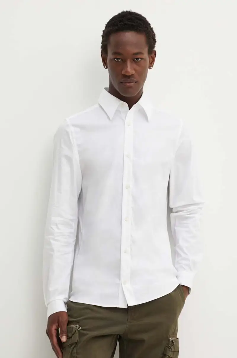 camicia S-FITTY-A uomo colore bianco A14635.0QFAV