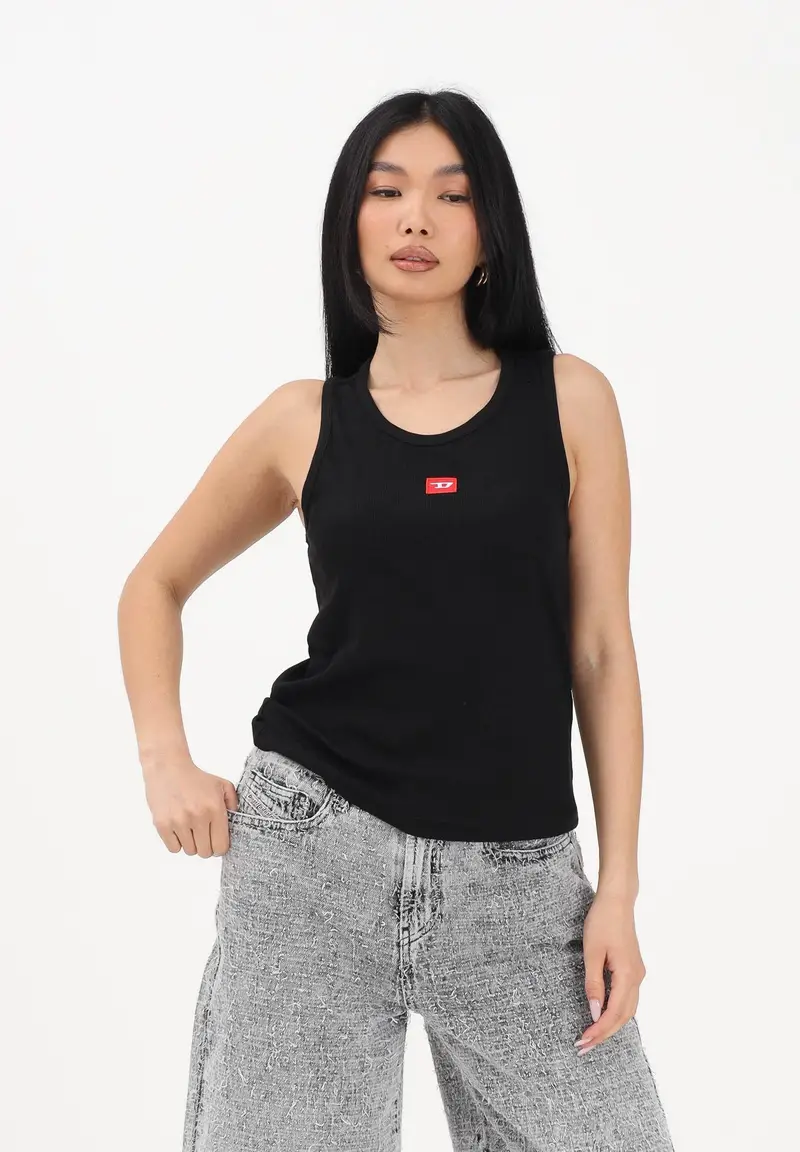 Canotta nera per donna, ragazze e bambine con logo miniatura 2