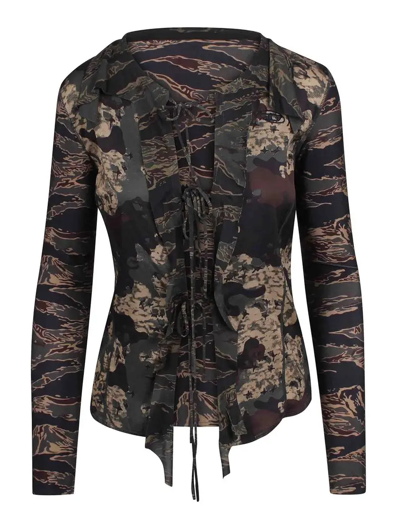 Cardigan Con Lacci Multicolore