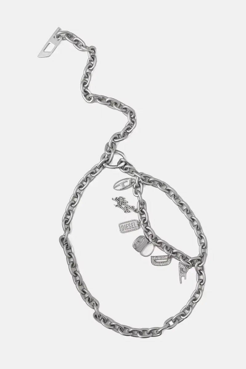 cintura DIESEL LOGO B- MULTICHARM CHAI donna colore grigio X10248.PR581