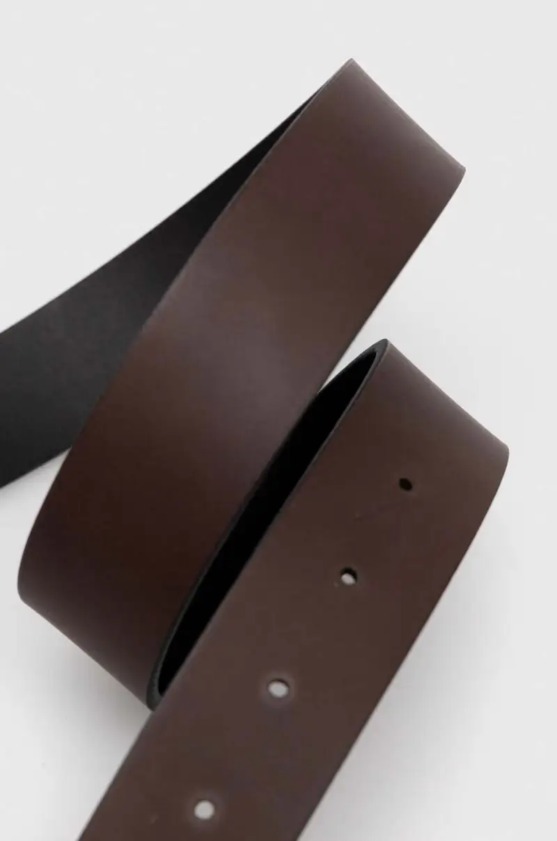 cintura in pelle bilaterale uomo colore nero miniatura 3