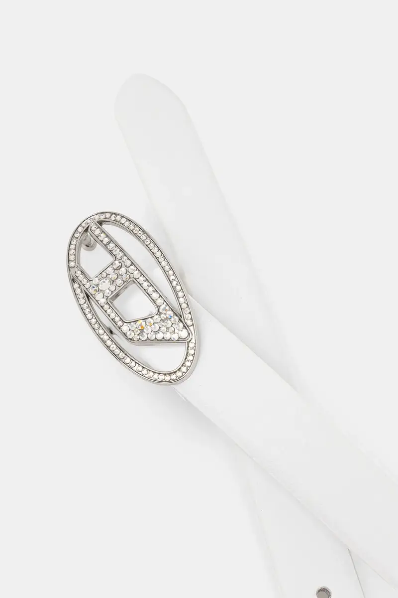 cintura in pelle OVAL D LOGO B-1DR STRASS 20 donna colore bianco X09972.P6364 miniatura 2