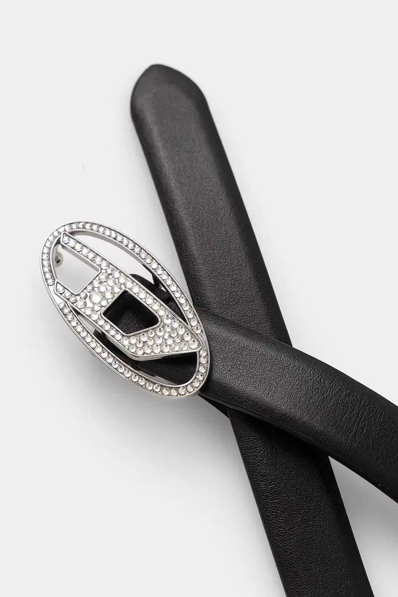 cintura in pelle OVAL D LOGO B-1DR STRASS 20 donna colore nero X09972.P6364 miniatura 2