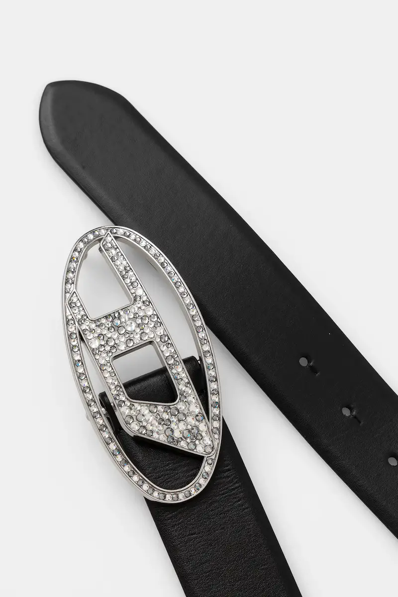 cintura in pelle OVAL D LOGO B-1DR STRASS donna colore nero X09611.P6364 miniatura 2