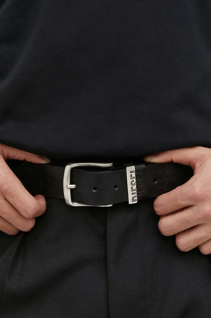 cintura in pelle uomo colore nero miniatura 3