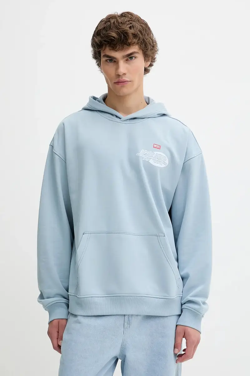 felpa BOXT-HOOD-T5 uomo colore blu con cappuccio A18728.0HYAT miniatura 3