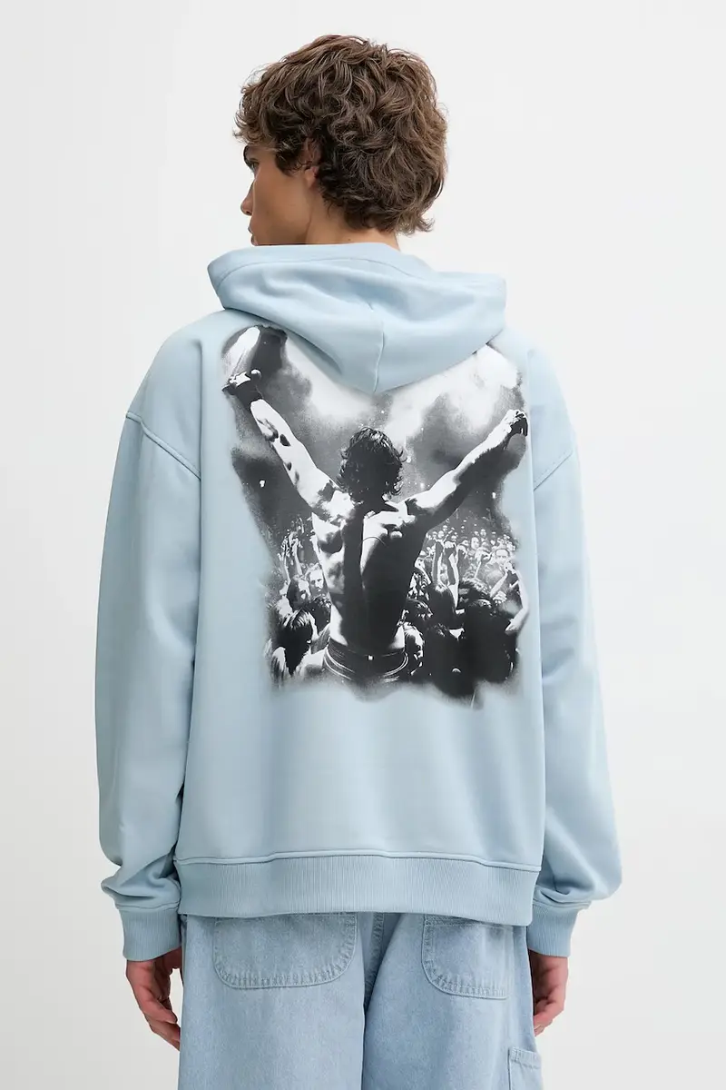 felpa BOXT-HOOD-T5 uomo colore blu con cappuccio A18728.0HYAT