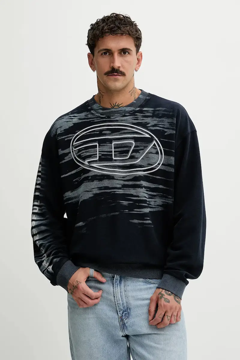 felpa BOXT-T1 uomo colore blu navy con applicazione A18654.0AGCB miniatura 2