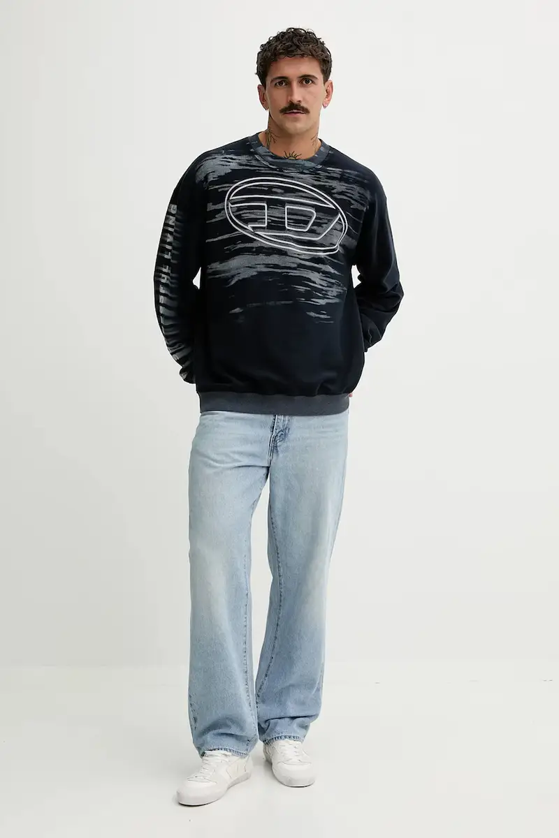 felpa BOXT-T1 uomo colore blu navy con applicazione A18654.0AGCB